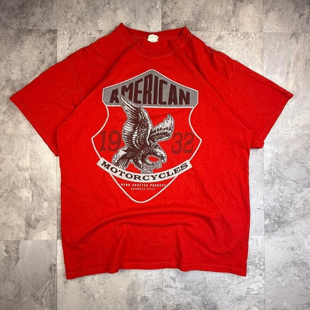 Vintage red american motorcycles eagle T shirt xl